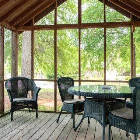 Sunroom with wicker table and chairs