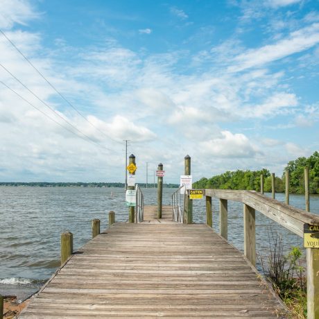 Wooden jetty going into lake