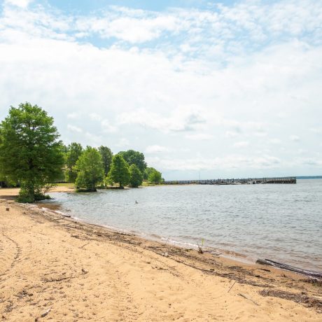 lake with view of a jetty